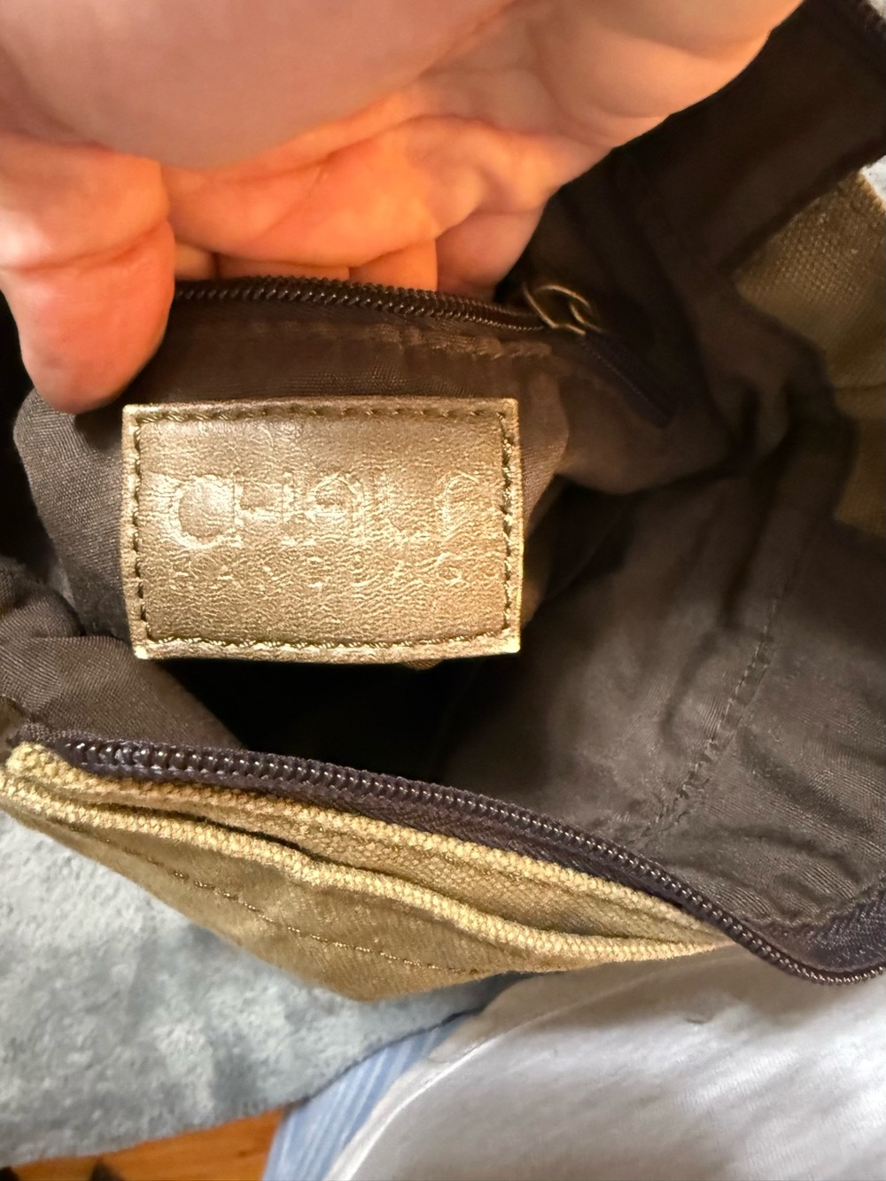Chala Tan and Brown Canvas Crossbody with Charm Accents - Picture 4 of 6